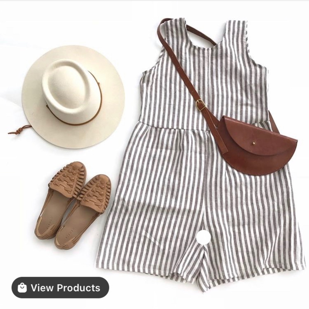 Conscious Clothing Lisbon romper in Java stripe